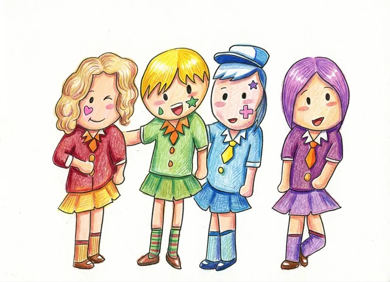 本物の子供の絵を KidsAI の AI 塗り絵アプリが色鉛筆スタイルに変換