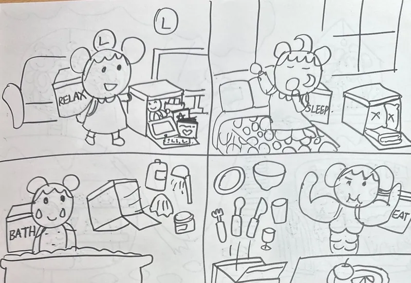 お子さまの鉛筆スケッチ