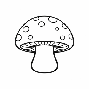 Dessin au trait d'un champignon par un enfant